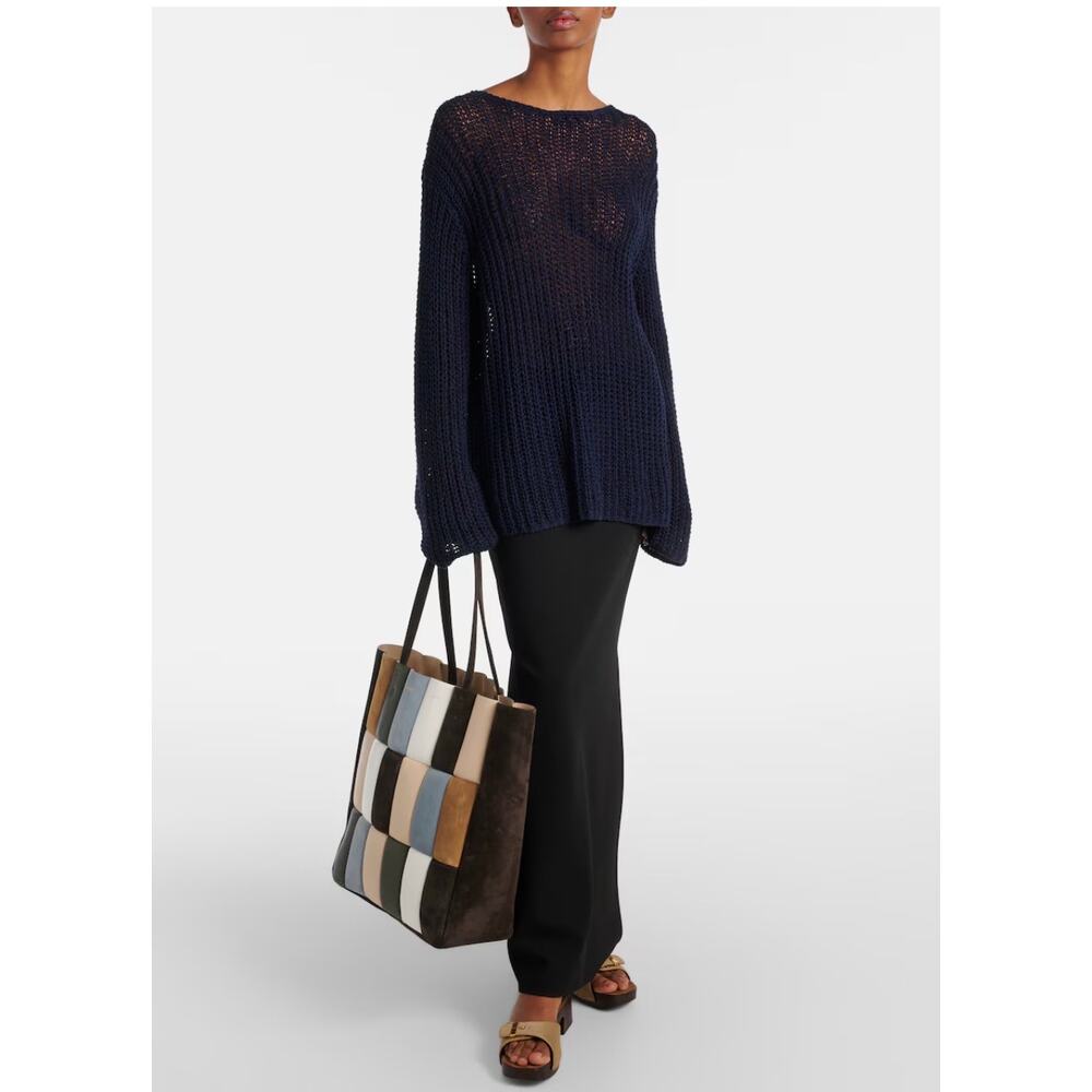 Khaite Elowen Open Knit Sweater in Navy XS